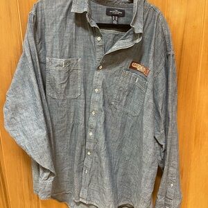 Denim Long-Sleeve Button-Up Shirt